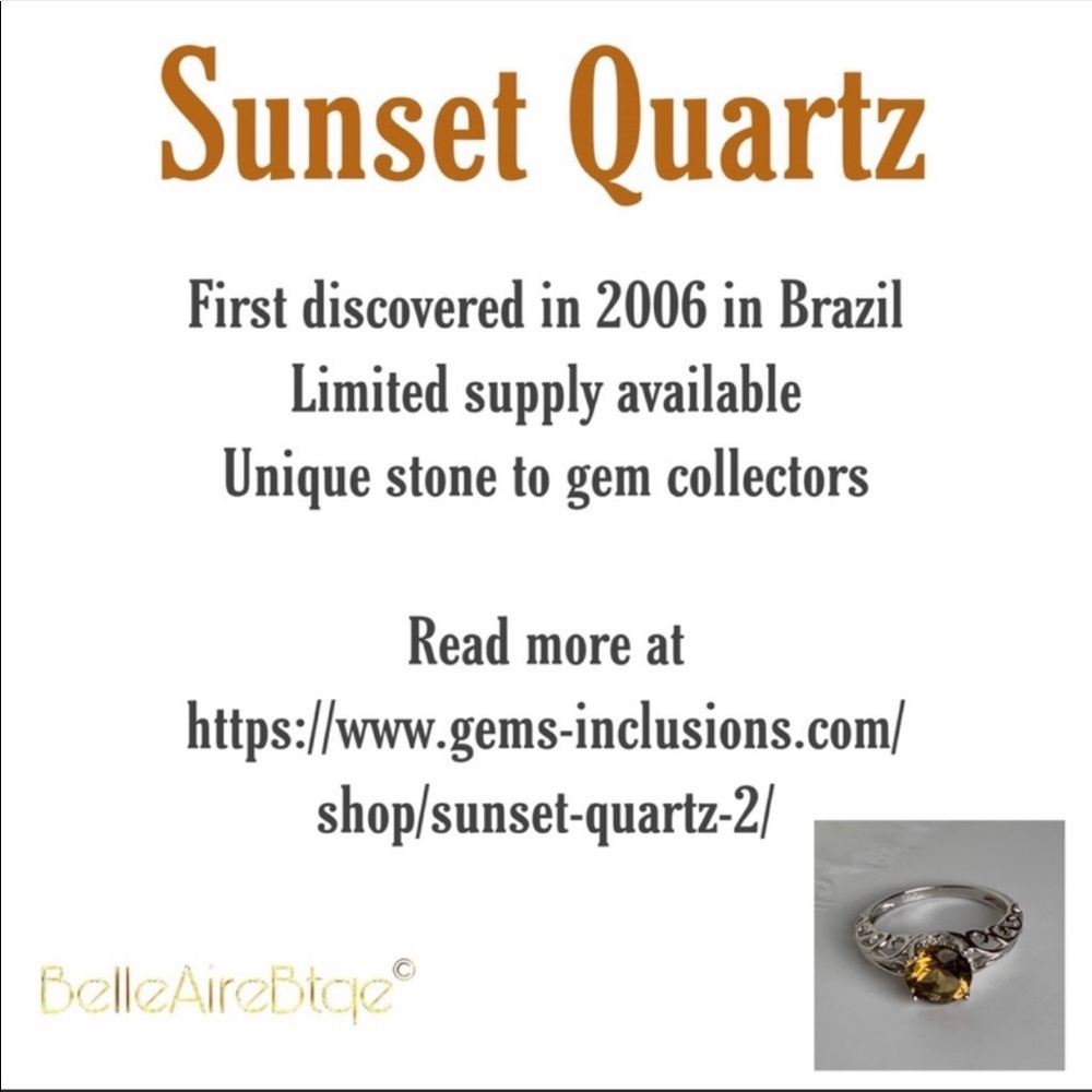 1.60 Carat VVS1 Genuine Sunset Quartz Ring - Picture 7 of 9